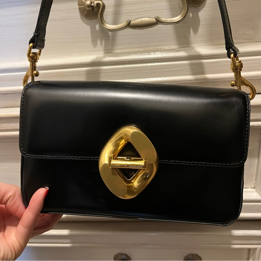 Rebecca Minkoff Small G Leather Shoulder Bag - Black